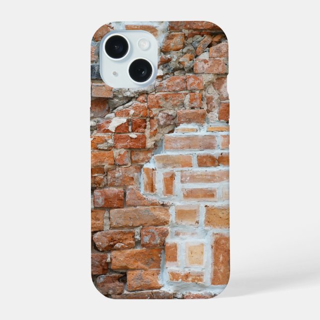 Old Red Brick Wall iPhone 15 Case (Back)