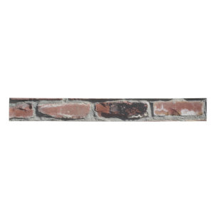 Old red brick wall ribbon satin ribbon