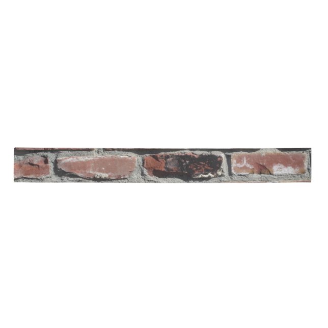 Old red brick wall ribbon satin ribbon (Front)