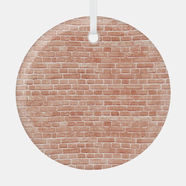 Old red brick wall texture. glass tree decoration (Front)