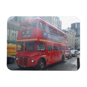 Old Red City Bus London 3"x4" Magnet