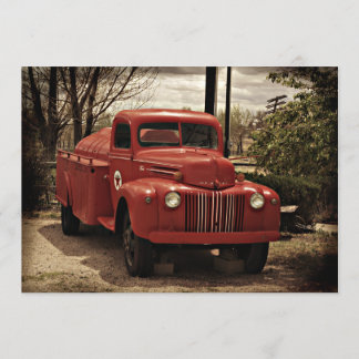 Old Red Fire Truck invitation