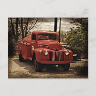 Old Red Fire Truck postcard