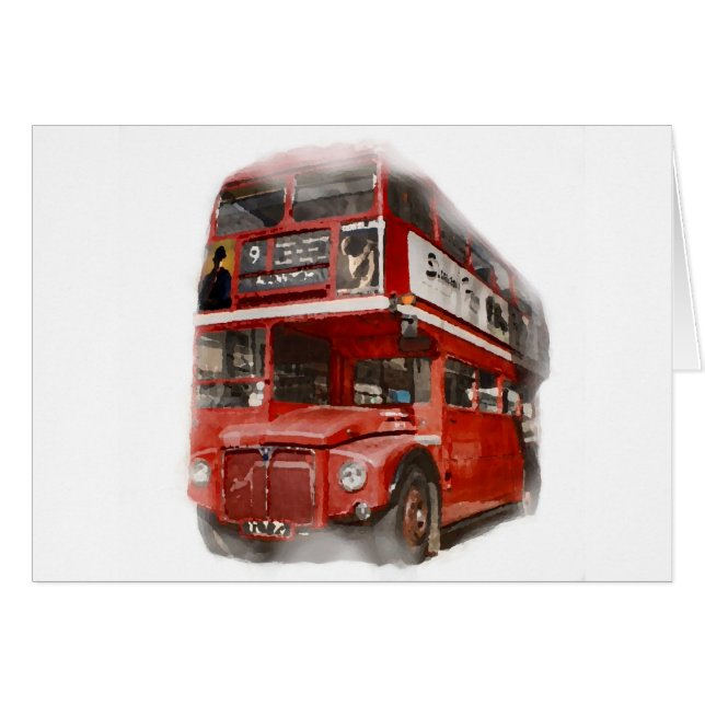 Old Red London Bus (Front Horizontal)