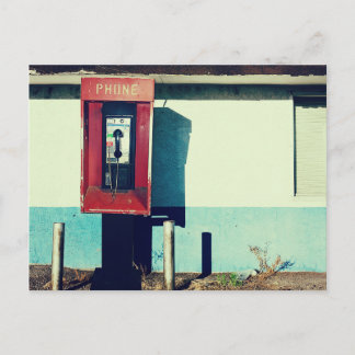 Old Red Telephone Phone Box Postcard