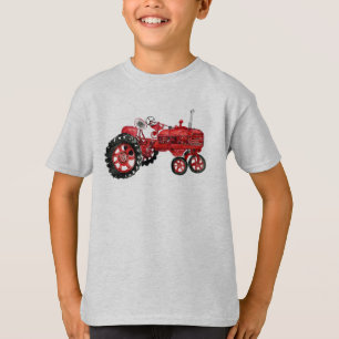 Old red tractor drawing T-Shirt
