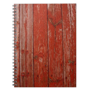 Old red wood spiral notebook