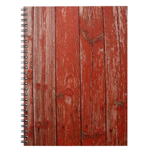Old red wood spiral notebook (Front)