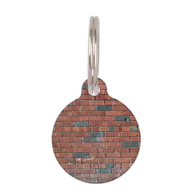 Old Reddish/Brownish Brick Wall Pet Tag (Front)