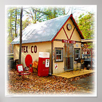 Old Retro Gas Station and Soda Machine