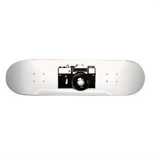 Old retro monochrome SLR camera Skateboard
