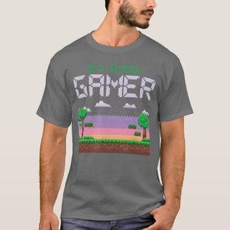Old Retro School Gamer Geek Piel Video Gaming Cons T-Shirt