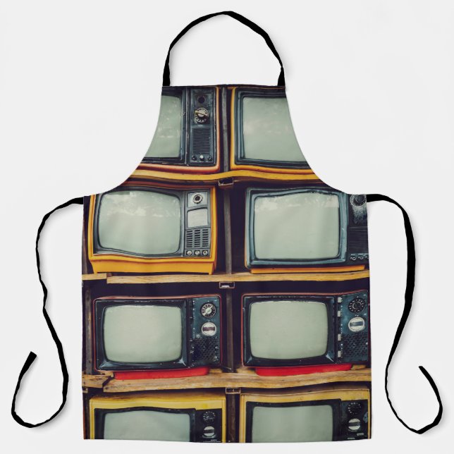 Old Retro Television Blank Screen Apron (Front)