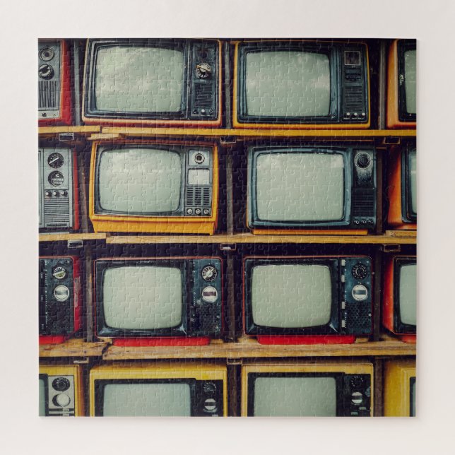Old Retro Television Blank Screen Jigsaw Puzzle (Vertical)