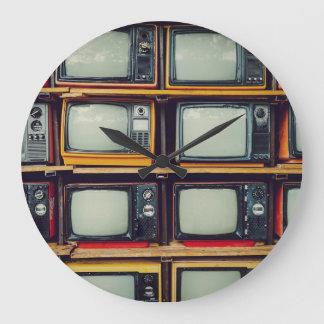 Old Retro Television Blank Screen Large Clock