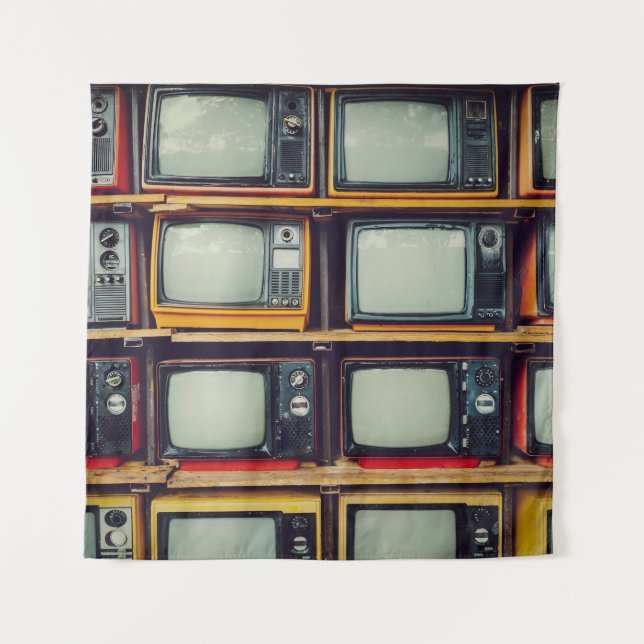 Old Retro Television Blank Screen Tapestry (Front)