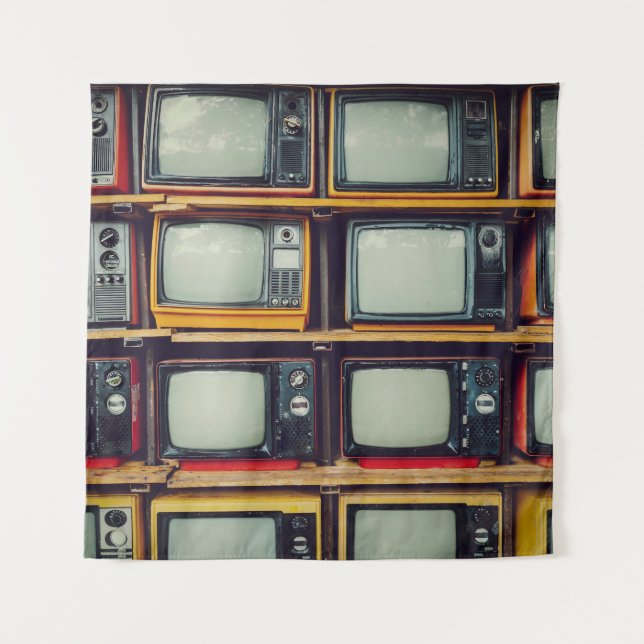 Old Retro Television Blank Screen Tapestry (Front)