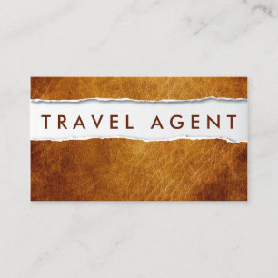 Old Ripped Paper Travel Agent Business Card