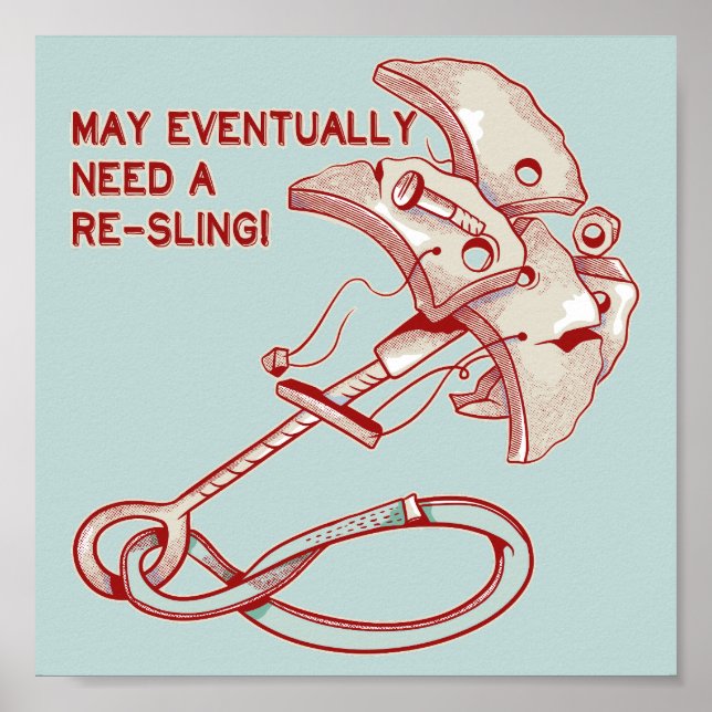 Old Rock climbing cam funny  Poster (Front)