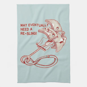 Old Rock climbing cam funny  Tea Towel
