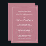 Old Rose Pink Minimalist Wedding Invitations<br><div class="desc">Contemporary wedding invitations - CHANGE the background colour to any colour! We've shown beautiful Old Rose Pink. Rectangle accents - DELETE them or CHANGE the colour! CHANGE the fonts,  the text,  the colour of the text. Use this template to design your own unique wedding invitations and coordinating pieces.</div>