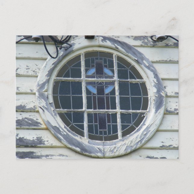 Old round window postcard (Front)