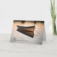 Old Row Boat on Calm Lake Sympathy
