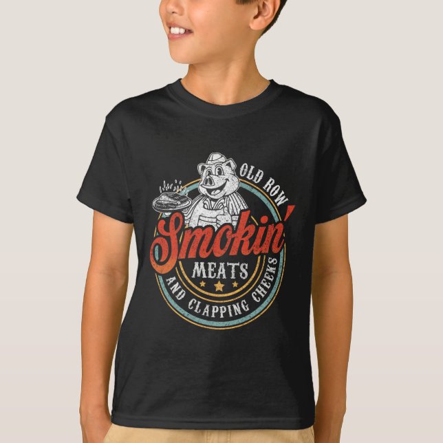 Old Row Smokin' Meats And Clapping Cheeks Funny Bb T-Shirt (Front)