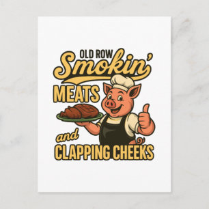 Old Row Smokin Meats and Clapping Cheeks  Holiday Postcard