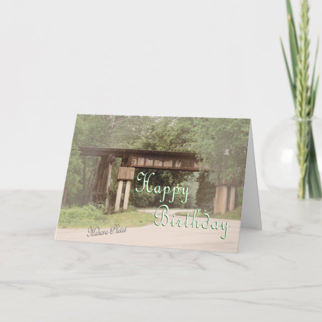 Old RR Trestle Birthday-customise Card (Front)