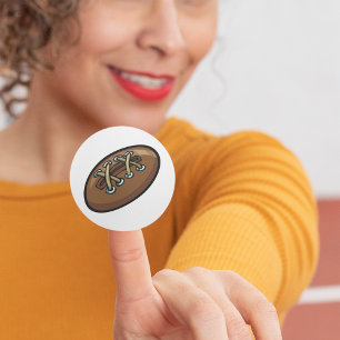Old Rugby Ball Classic Round Sticker
