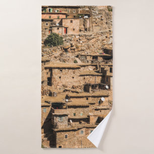 Old rural traditional local village in Morocco. Tr Bath Towel
