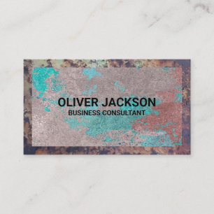 Old Rusted Metal Border Grunge Texture Backgroun Business Card