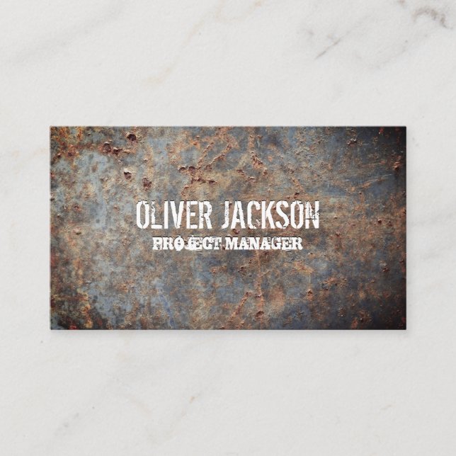 Old Rusted Metal Business Card (Front)