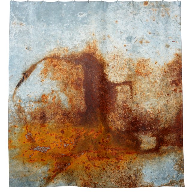  Old rusted steel plate, old zinc plate texture an Shower Curtain (Front)