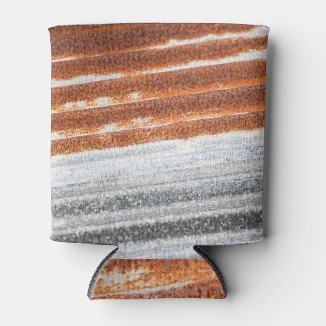 Old Rusted Zinc Surface Texture Can Cooler (Front)