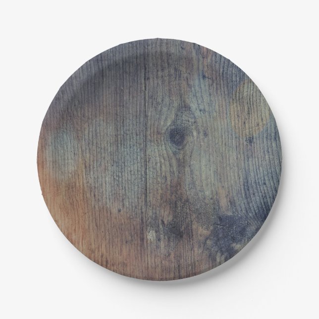 Old Rustic Wood Barn Wedding Paper Plate (Front)