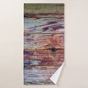 Old, rustic wood wall of an abandoned buildingweat bath towel