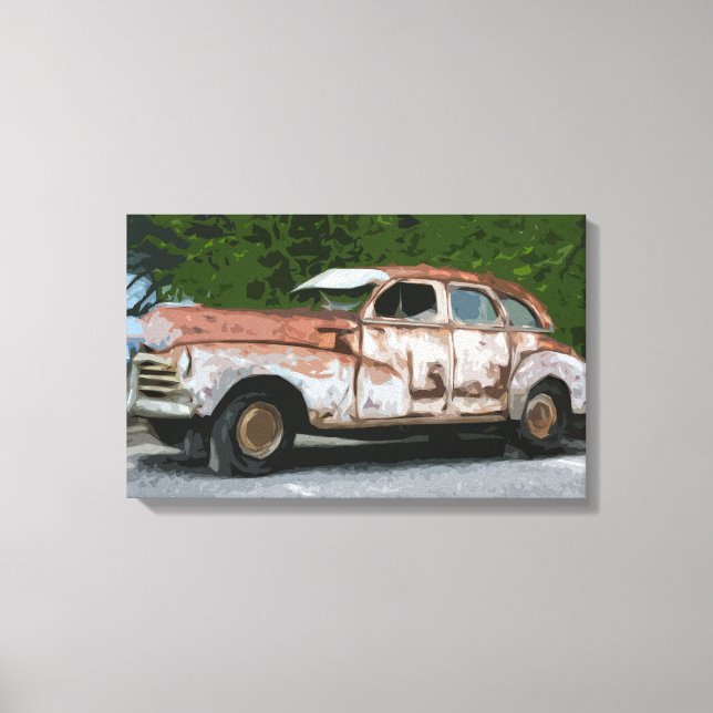 Old Rusty Broken Down Car Canvas (Front)
