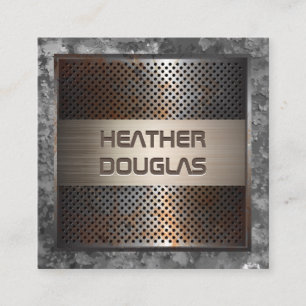 Old Rusty Metal Vintage Background Square Business Card