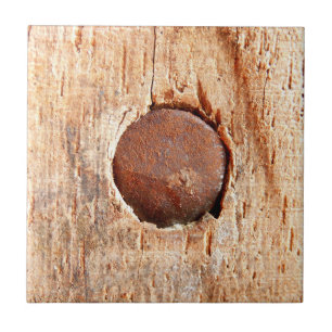 Old Rusty Nail Ceramic Photo Tile