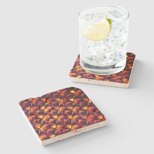Old rusty plates in colours of ember and fire stone coaster