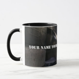 Old rusty submarine mug