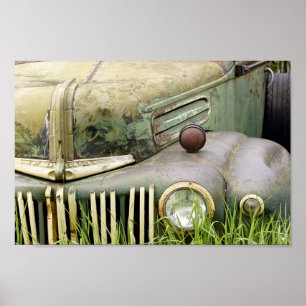 Old Rusty Truck Hood Poster