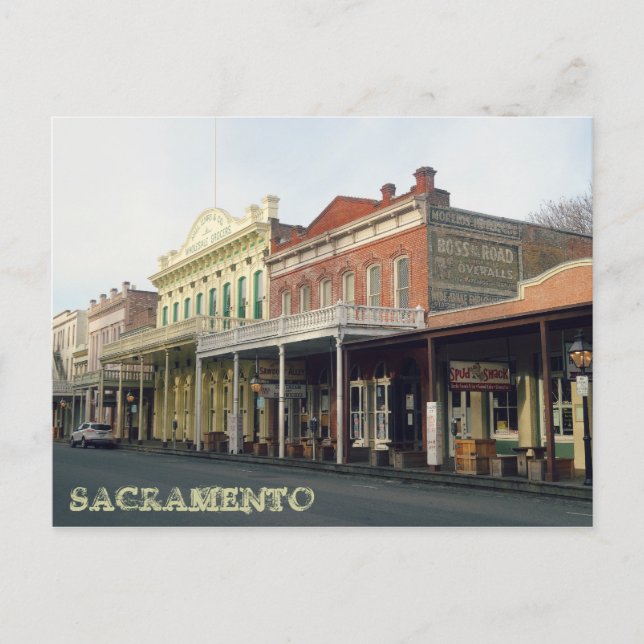 Old Sacramento District Travel Photo Postcard (Front)