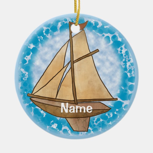 Old Sailboat  ornament  (Front)