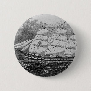 Old Sailing Ship 6 Cm Round Badge