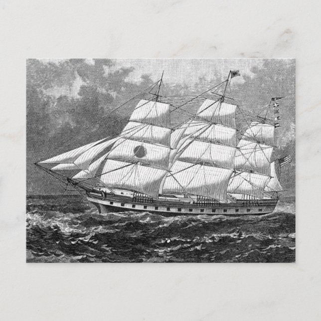 Old Sailing Ship Postcard (Front)