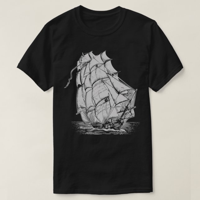 Old sailing ship sailing T-Shirt (Design Front)
