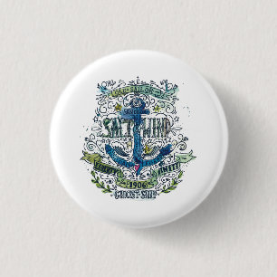 Old Sailor Anchor Poster 3 Cm Round Badge